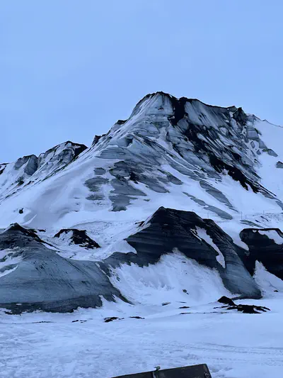 This mountain is made of ice.