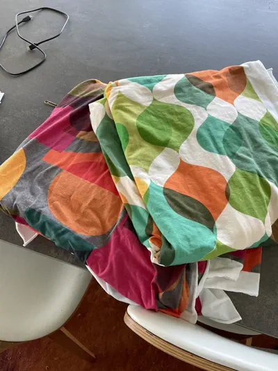 printed jersey from Spoonflower waiting to be turned into more pajamas